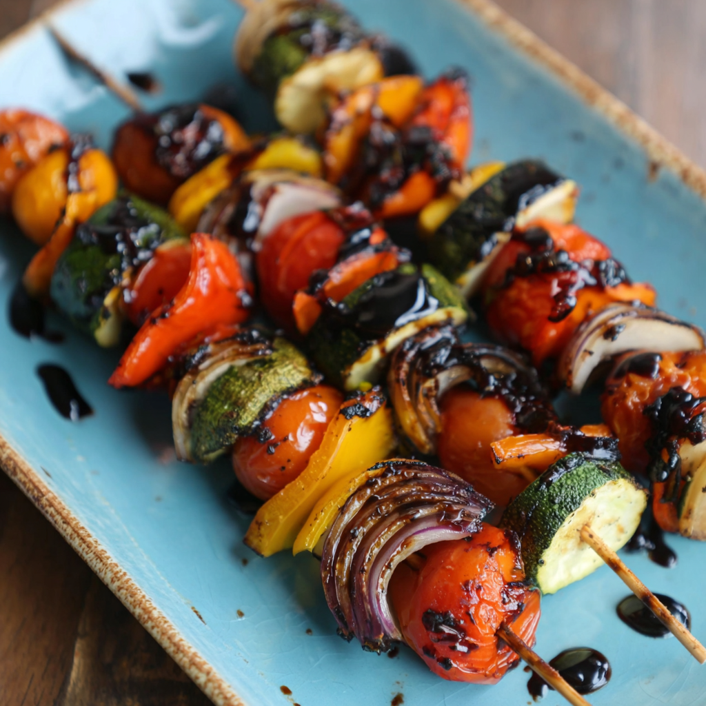 Delicious Grilled Veggie Skewers with Balsamic Glaze