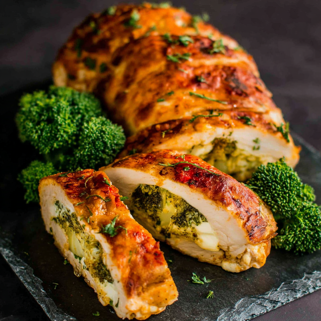 Deliciously Creamy Broccoli Stuffed Chicken Breast