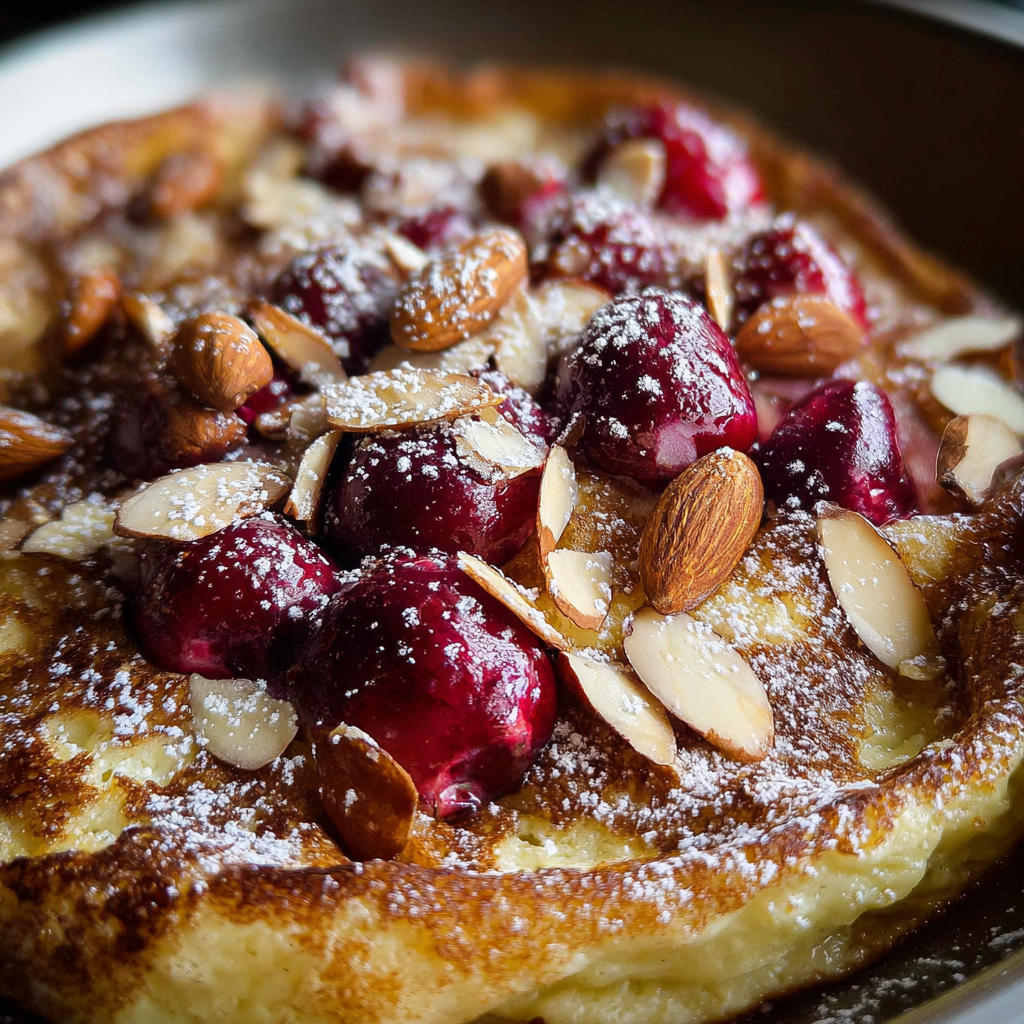 Delightful Cherry Pancakes with Almond Crunch
