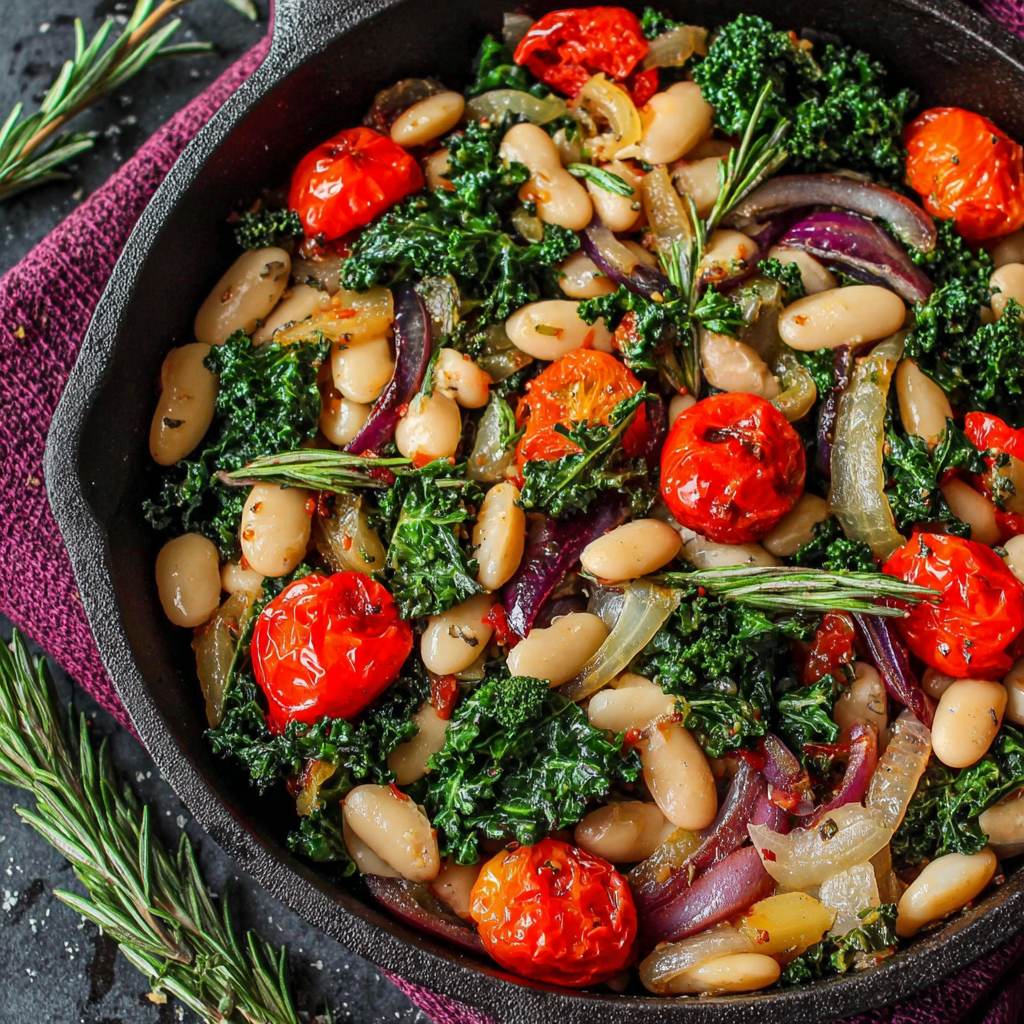 Delightful Vegetable and White Bean Skillet Dish