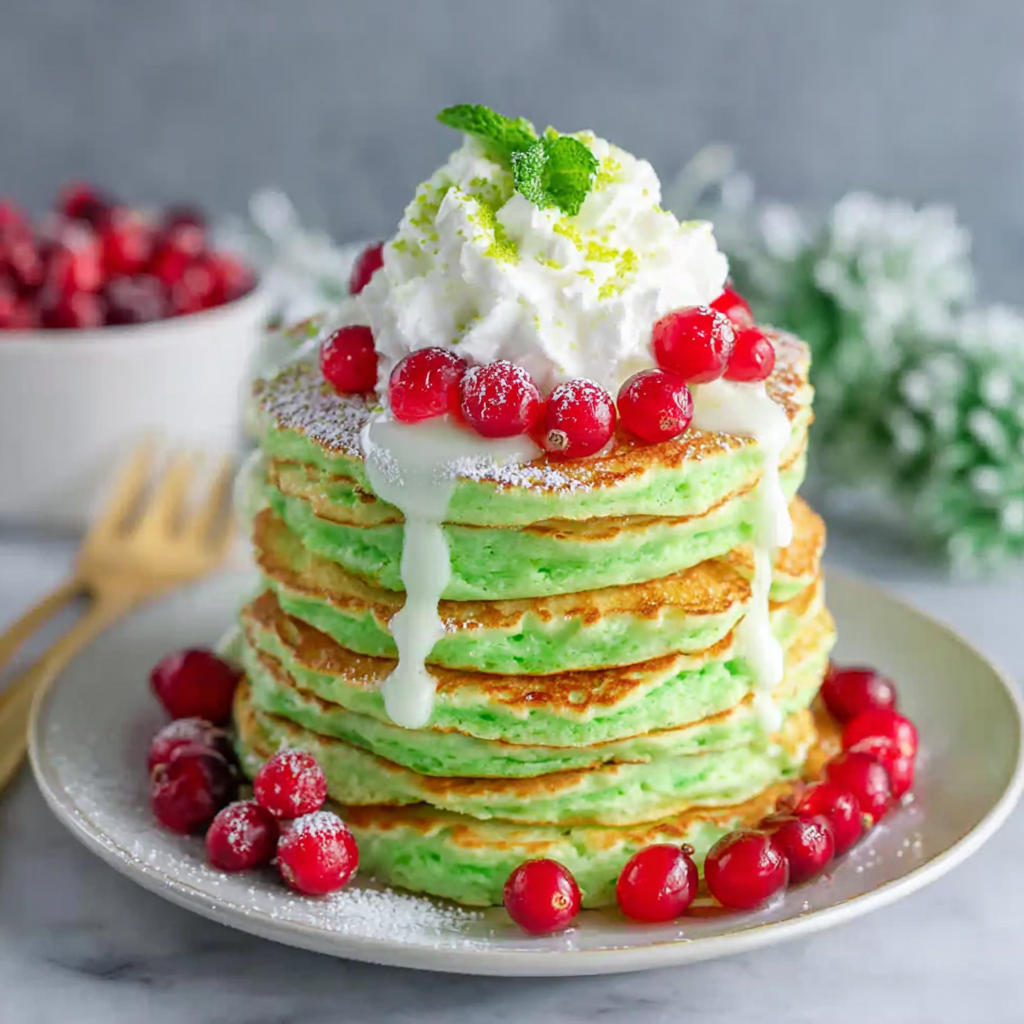 Festive Grinch Pancakes to Brighten Your Breakfast