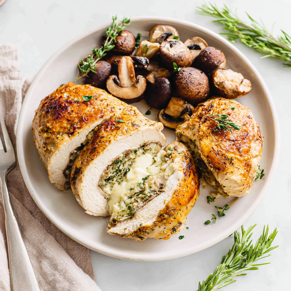 Flavorful Mushroom Stuffed Chicken Breast Recipe