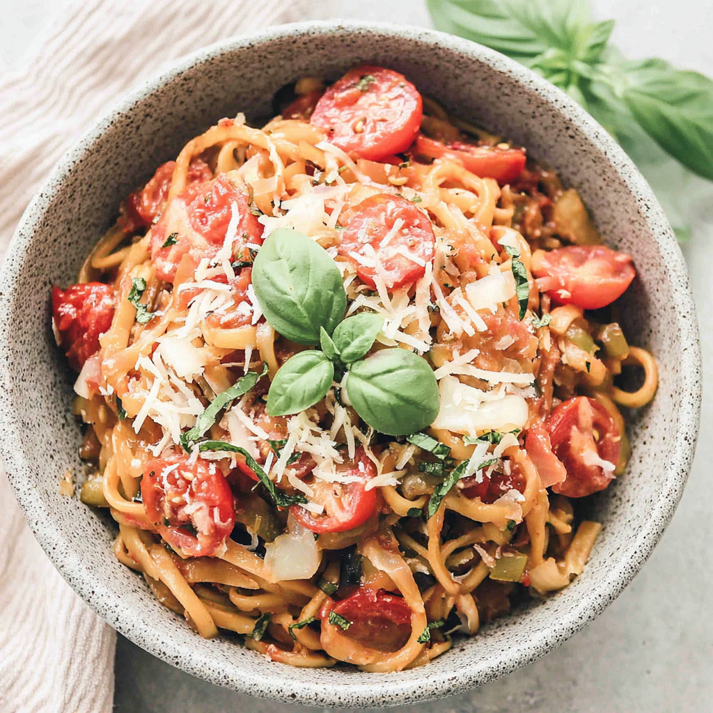 Flavorful Tomato Basil Eggplant Noodles Recipe