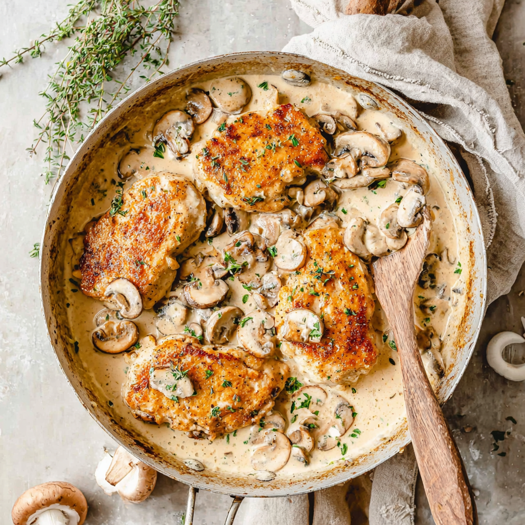 Indulgent Creamy Mushroom Chicken Dish