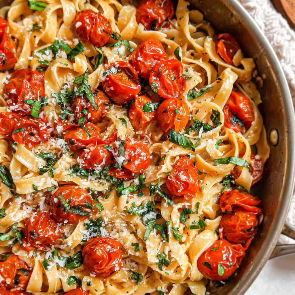 Sautéed Cherry Tomatoes Pasta with Garlic and Basil