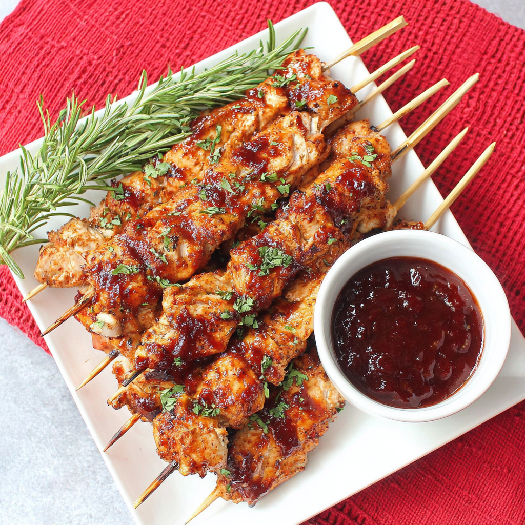 Savor Chicken Kebabs with Cherry Bourbon Barbecue Sauce
