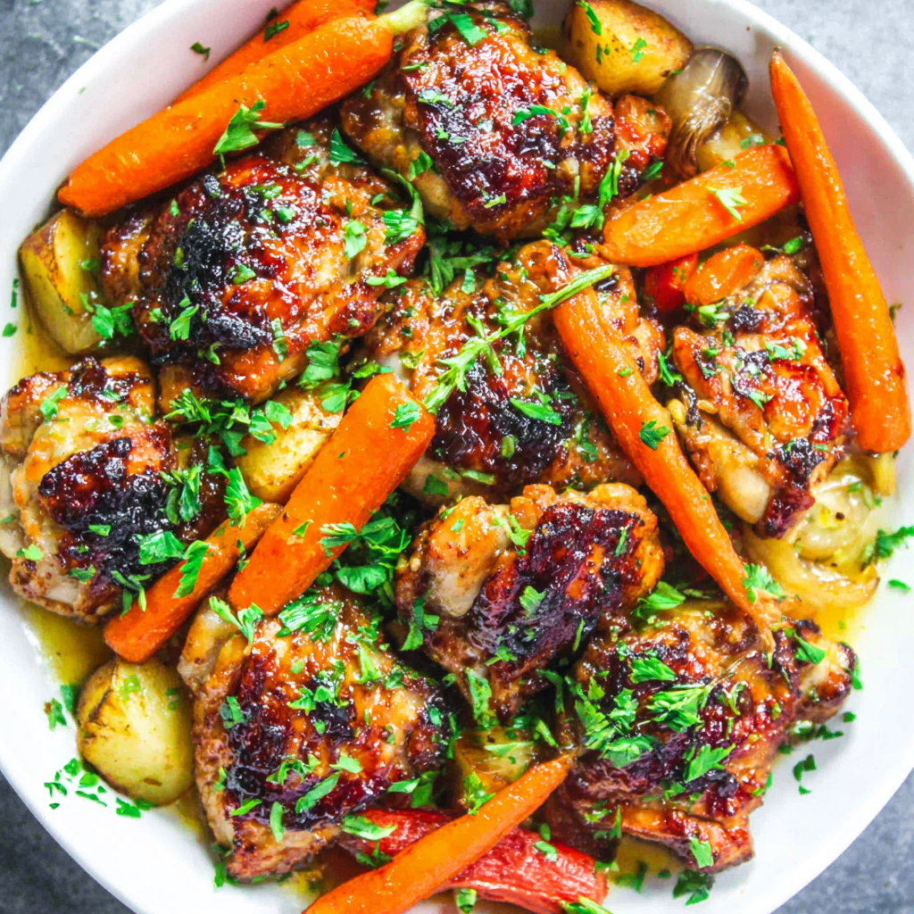 Savory Honey Garlic Chicken with Carrots Recipe