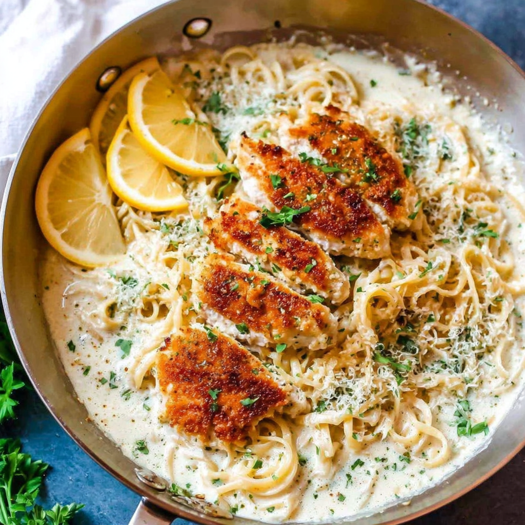 Zesty Lemon Parmesan Chicken Alfredo Recipe