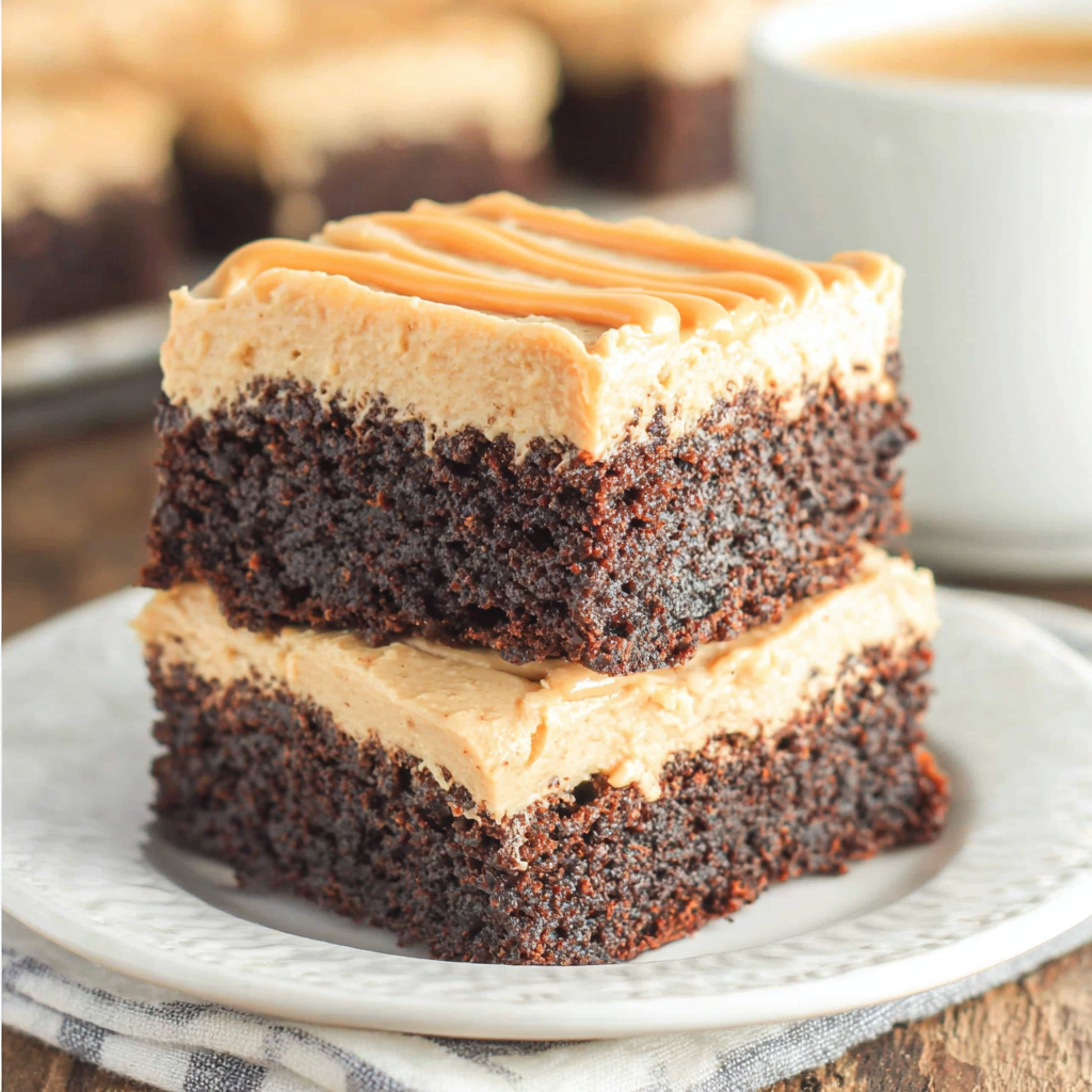 Decadent Mocha Brownies with Cafe Latte Frosting