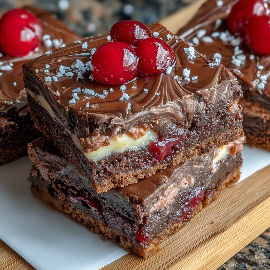 Deliciously Elegant Swirled Chocolate and Cherry Curd Squares