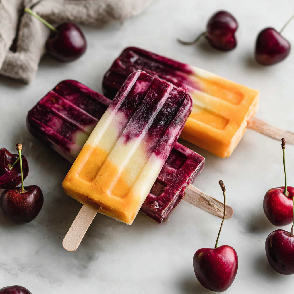 Delightful Vegan Cherry Mango Popsicles for Summer