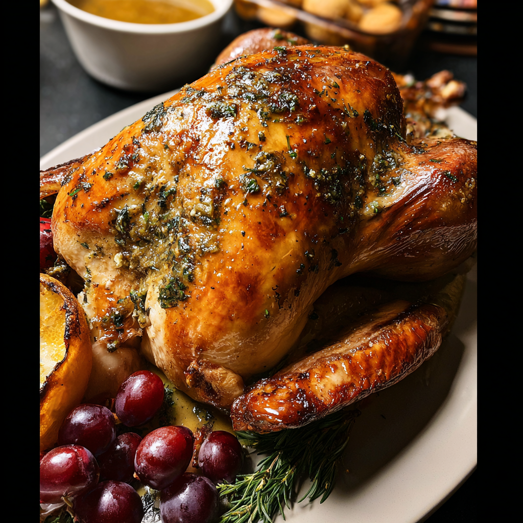 Flavorful Roasted Turkey with Herb Butter Recipe