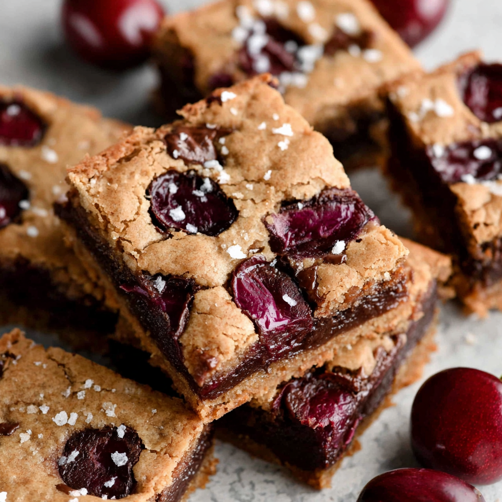 Indulgent Brown Butter Cherry Chocolate Blondies