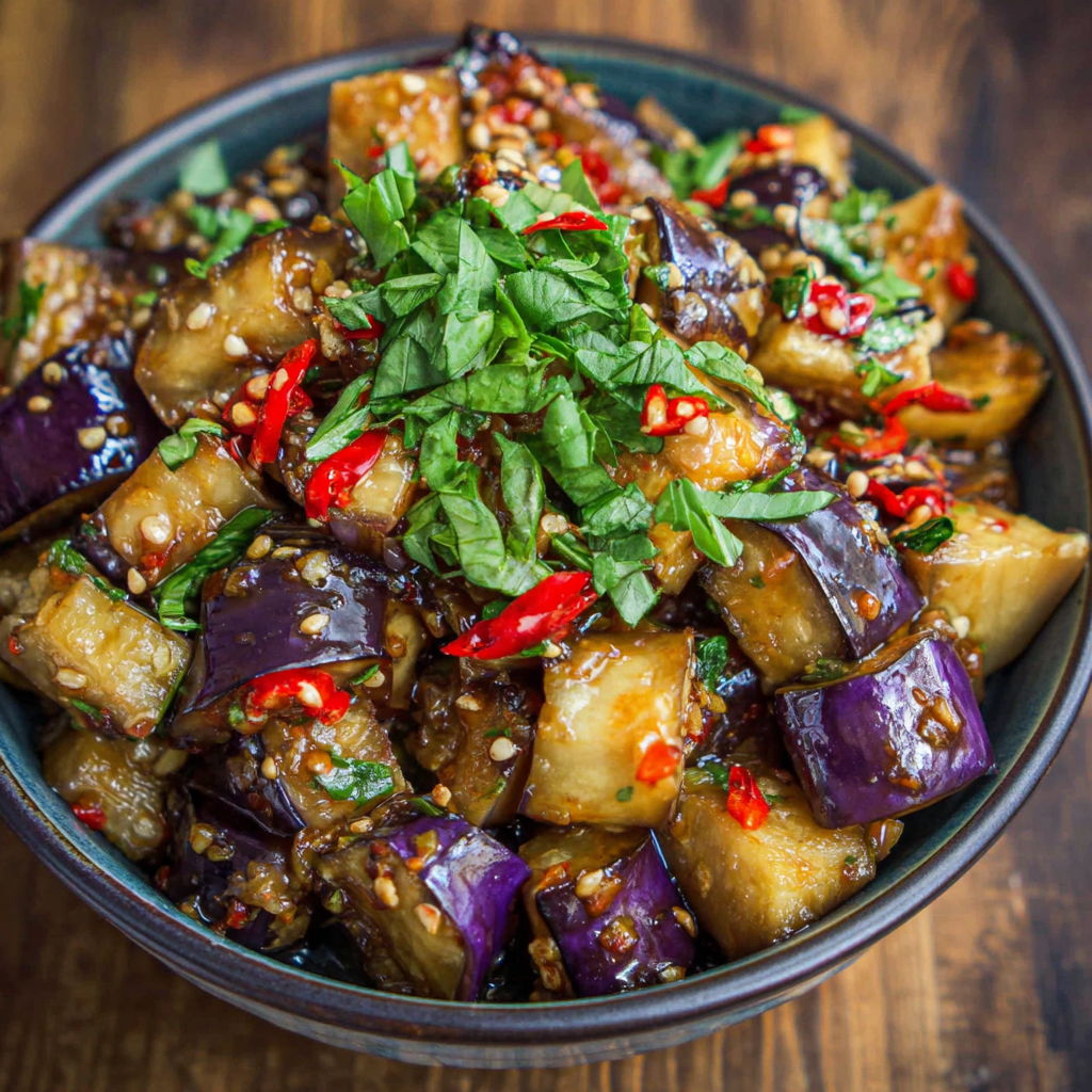 Savoring Chinese Eggplant in Spicy Garlic Sauce
