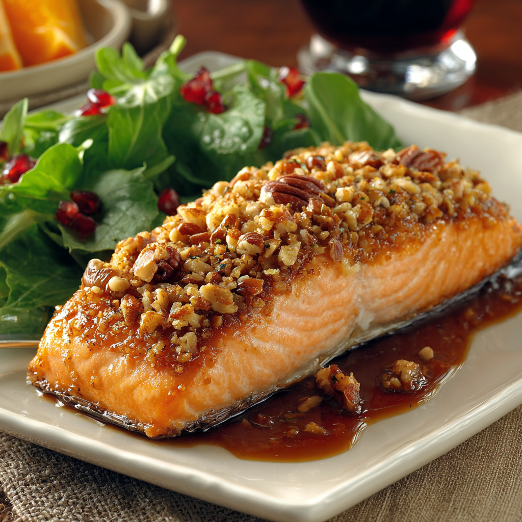Savory Maple-Pecan Crusted Salmon Delight