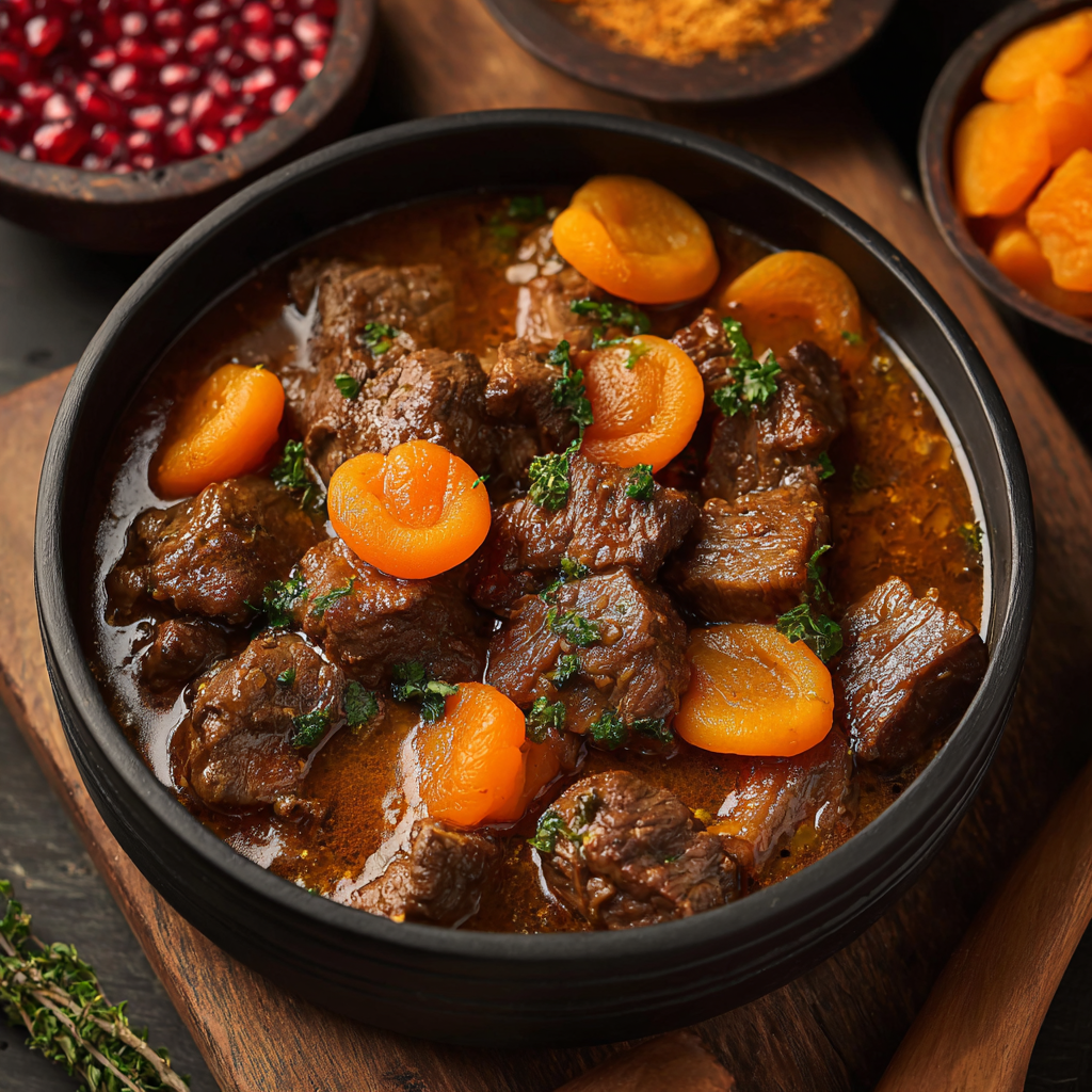 Savory Spiced Lamb Stew with Apricots for Comfort